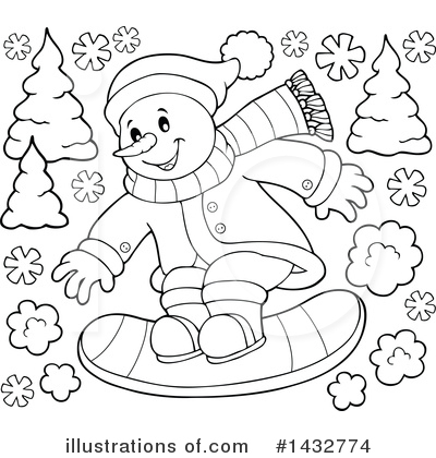 Royalty-Free (RF) Snowman Clipart Illustration by visekart - Stock Sample #1432774