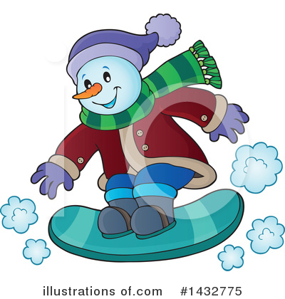 Royalty-Free (RF) Snowman Clipart Illustration by visekart - Stock Sample #1432775