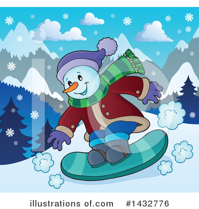 Royalty-Free (RF) Snowman Clipart Illustration by visekart - Stock Sample #1432776
