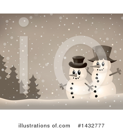 Royalty-Free (RF) Snowman Clipart Illustration by visekart - Stock Sample #1432777