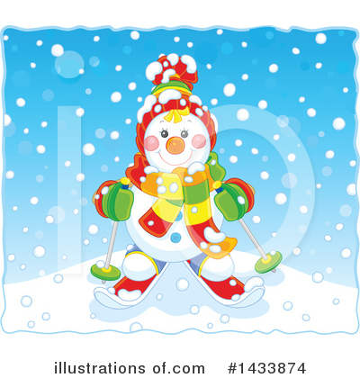 Royalty-Free (RF) Snowman Clipart Illustration by Alex Bannykh - Stock Sample #1433874
