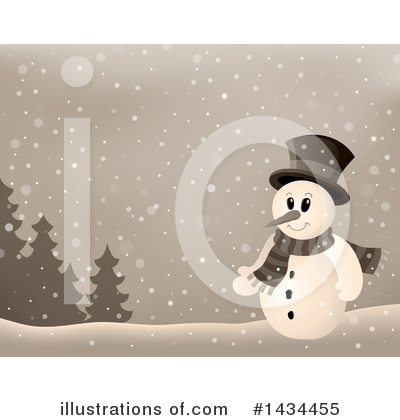 Royalty-Free (RF) Snowman Clipart Illustration by visekart - Stock Sample #1434455