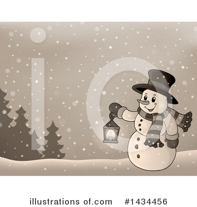 Royalty-Free (RF) Snowman Clipart Illustration by visekart - Stock Sample #1434456