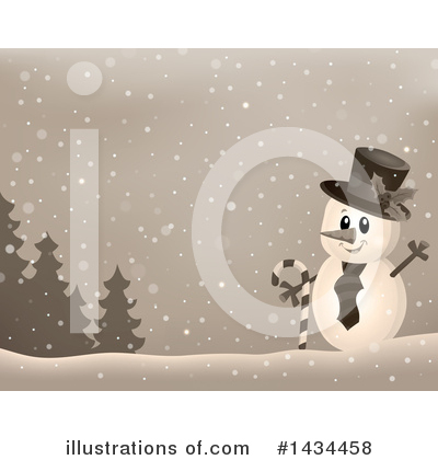 Royalty-Free (RF) Snowman Clipart Illustration by visekart - Stock Sample #1434458