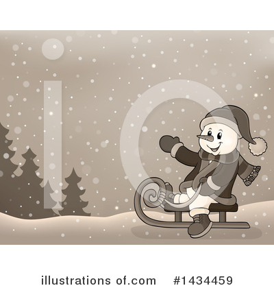Royalty-Free (RF) Snowman Clipart Illustration by visekart - Stock Sample #1434459