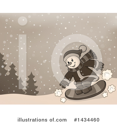 Royalty-Free (RF) Snowman Clipart Illustration by visekart - Stock Sample #1434460