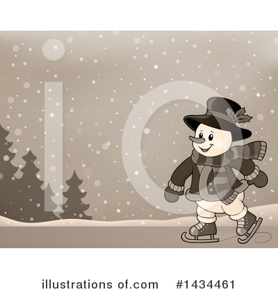 Royalty-Free (RF) Snowman Clipart Illustration by visekart - Stock Sample #1434461