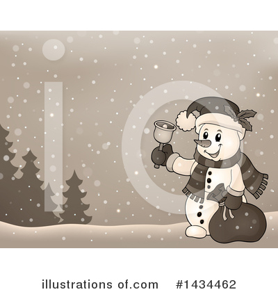 Royalty-Free (RF) Snowman Clipart Illustration by visekart - Stock Sample #1434462