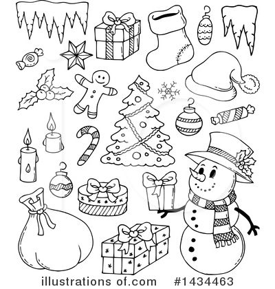 Royalty-Free (RF) Snowman Clipart Illustration by visekart - Stock Sample #1434463