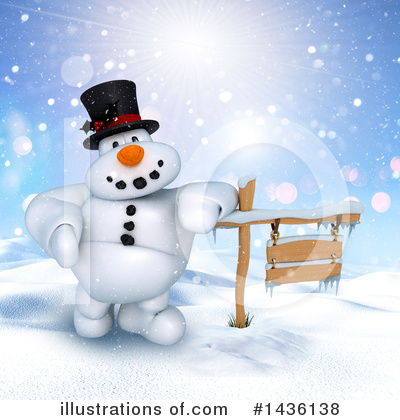 Royalty-Free (RF) Snowman Clipart Illustration by KJ Pargeter - Stock Sample #1436138