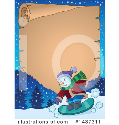 Royalty-Free (RF) Snowman Clipart Illustration by visekart - Stock Sample #1437311
