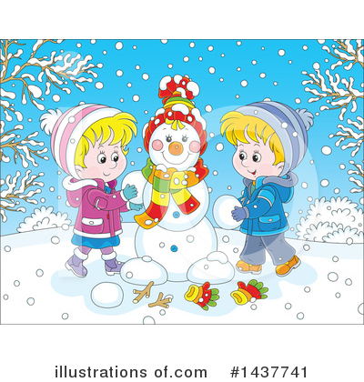 Royalty-Free (RF) Snowman Clipart Illustration by Alex Bannykh - Stock Sample #1437741