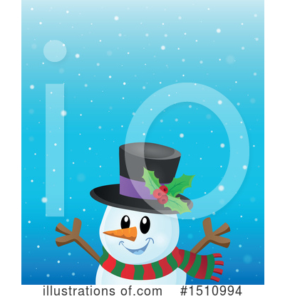 Royalty-Free (RF) Snowman Clipart Illustration by visekart - Stock Sample #1510994