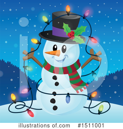 Royalty-Free (RF) Snowman Clipart Illustration by visekart - Stock Sample #1511001