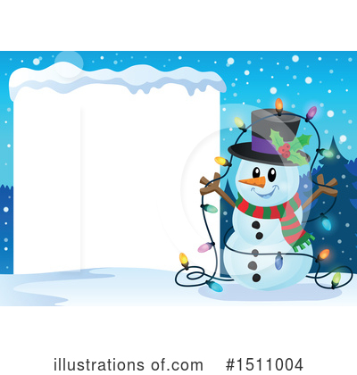Royalty-Free (RF) Snowman Clipart Illustration by visekart - Stock Sample #1511004