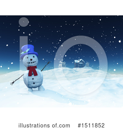 Royalty-Free (RF) Snowman Clipart Illustration by KJ Pargeter - Stock Sample #1511852
