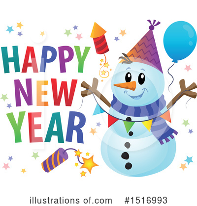 Royalty-Free (RF) Snowman Clipart Illustration by visekart - Stock Sample #1516993