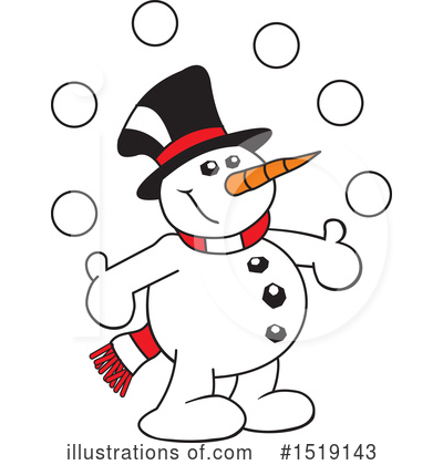 Royalty-Free (RF) Snowman Clipart Illustration by Johnny Sajem - Stock Sample #1519143