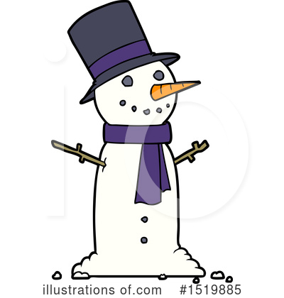 Royalty-Free (RF) Snowman Clipart Illustration by lineartestpilot - Stock Sample #1519885