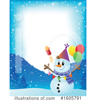 Royalty-Free (RF) Snowman Clipart Illustration by visekart - Stock Sample #1605791