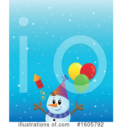 Royalty-Free (RF) Snowman Clipart Illustration by visekart - Stock Sample #1605792