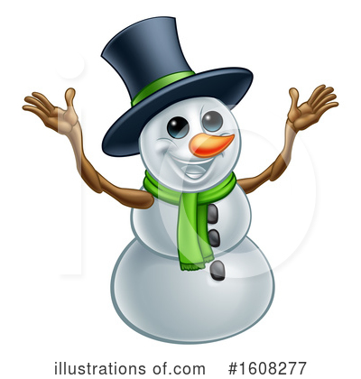 Royalty-Free (RF) Snowman Clipart Illustration by AtStockIllustration - Stock Sample #1608277