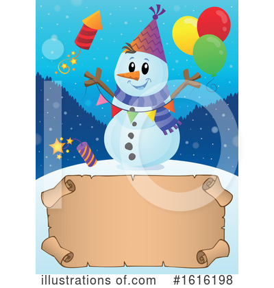 Royalty-Free (RF) Snowman Clipart Illustration by visekart - Stock Sample #1616198