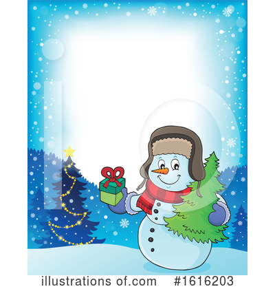 Royalty-Free (RF) Snowman Clipart Illustration by visekart - Stock Sample #1616203