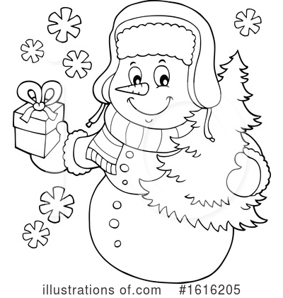 Royalty-Free (RF) Snowman Clipart Illustration by visekart - Stock Sample #1616205