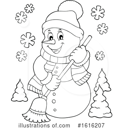 Royalty-Free (RF) Snowman Clipart Illustration by visekart - Stock Sample #1616207