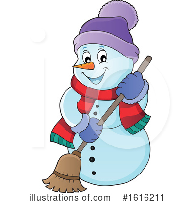 Royalty-Free (RF) Snowman Clipart Illustration by visekart - Stock Sample #1616211