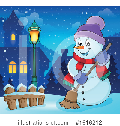 Royalty-Free (RF) Snowman Clipart Illustration by visekart - Stock Sample #1616212