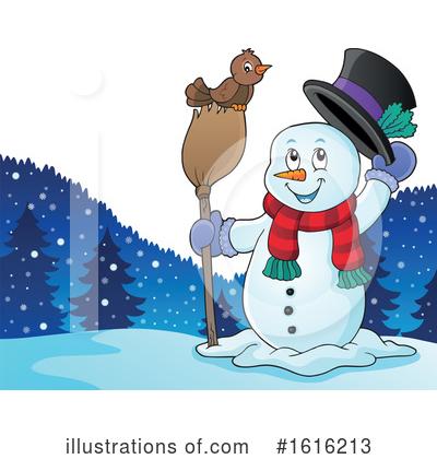 Royalty-Free (RF) Snowman Clipart Illustration by visekart - Stock Sample #1616213