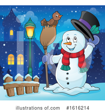 Royalty-Free (RF) Snowman Clipart Illustration by visekart - Stock Sample #1616214