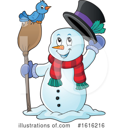 Royalty-Free (RF) Snowman Clipart Illustration by visekart - Stock Sample #1616216