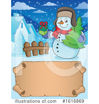 Royalty-Free (RF) Snowman Clipart Illustration by visekart - Stock Sample #1616869