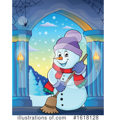 Royalty-Free (RF) Snowman Clipart Illustration by visekart - Stock Sample #1618128