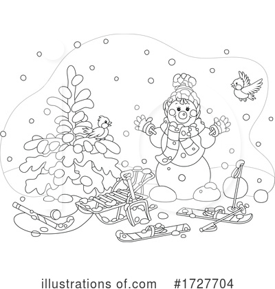 Royalty-Free (RF) Snowman Clipart Illustration by Alex Bannykh - Stock Sample #1727704
