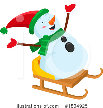 Royalty-Free (RF) Snowman Clipart Illustration by Hit Toon - Stock Sample #1804925