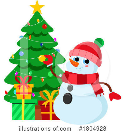 Royalty-Free (RF) Snowman Clipart Illustration by Hit Toon - Stock Sample #1804928