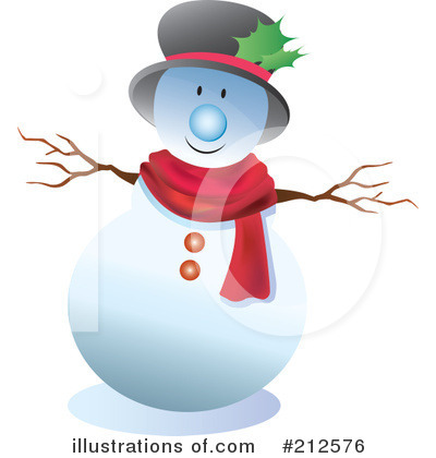 Royalty-Free (RF) Snowman Clipart Illustration by YUHAIZAN YUNUS - Stock Sample #212576