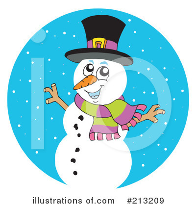 Royalty-Free (RF) Snowman Clipart Illustration by visekart - Stock Sample #213209