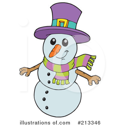 Royalty-Free (RF) Snowman Clipart Illustration by visekart - Stock Sample #213346