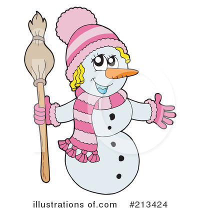 Royalty-Free (RF) Snowman Clipart Illustration by visekart - Stock Sample #213424
