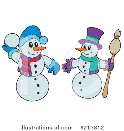 Royalty-Free (RF) Snowman Clipart Illustration by visekart - Stock Sample #213812
