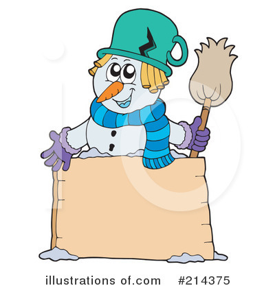 Royalty-Free (RF) Snowman Clipart Illustration by visekart - Stock Sample #214375
