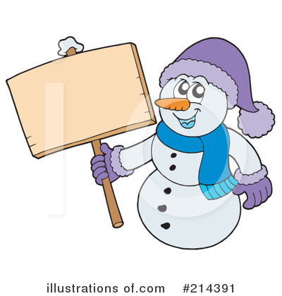 Royalty-Free (RF) Snowman Clipart Illustration by visekart - Stock Sample #214391