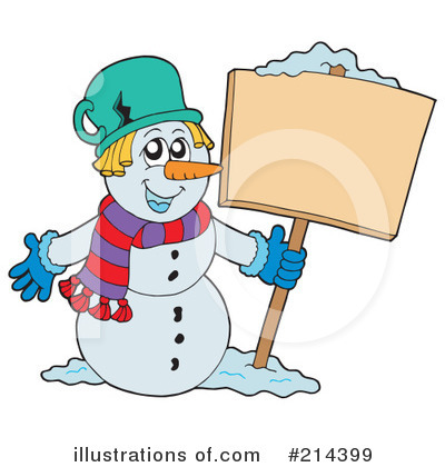 Royalty-Free (RF) Snowman Clipart Illustration by visekart - Stock Sample #214399