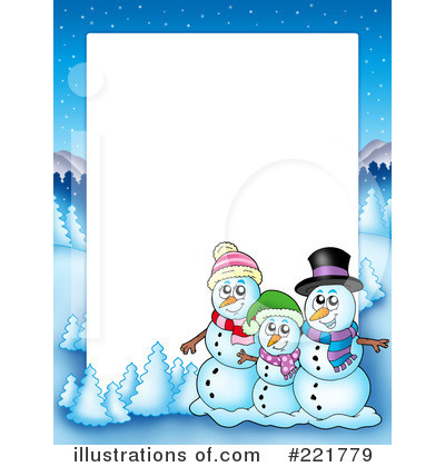 Royalty-Free (RF) Snowman Clipart Illustration by visekart - Stock Sample #221779