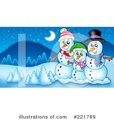 Royalty-Free (RF) Snowman Clipart Illustration by visekart - Stock Sample #221789